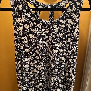 Black and white crisscross back tank top